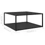 322893  Coffee Table Black 80x80x35 cm Tempered Glass