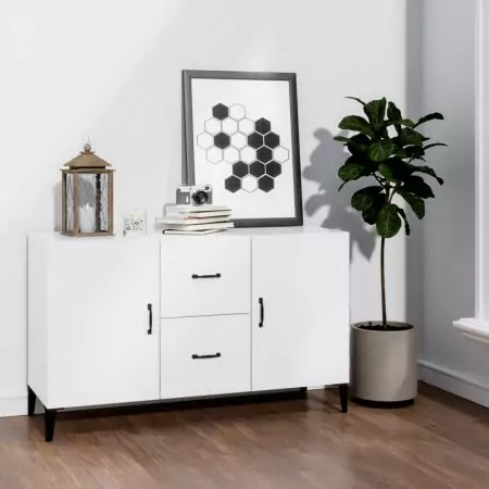 Credenza 100x36x60 cm in Legno Multistrato Bianco Lucido