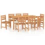 Set da Pranzo per Giardino 9 pz in Legno Massello di Teak