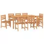 Set da Pranzo per Giardino 9 pz in Legno Massello di Teak