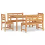 Set da Pranzo per Giardino 5 pz in Legno Massello di Teak