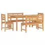 Set da Pranzo per Giardino 5 pz in Legno Massello di Teak