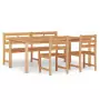 Set da Pranzo per Giardino 4 pz in Legno Massello di Teak