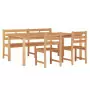 Set da Pranzo per Giardino 4 pz in Legno Massello di Teak