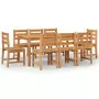 Set da Pranzo per Giardino 9 pz in Legno Massello di Teak