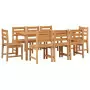 Set da Pranzo per Giardino 9 pz in Legno Massello di Teak