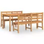 Set da Pranzo per Giardino 3 pz in Legno Massello di Teak