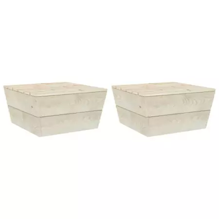 Tavoli da Giardino 2 pz 60x60x30cm in Legno di Abete Impregnato