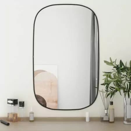 Specchio da Parete Nero 80x50 cm