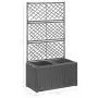 Letto Rialzato a Traliccio 2 Vasi 58x30x107 cm Polyrattan Nero