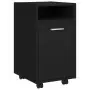 Credenza con Ruote Nera 33x38x60 cm in Truciolato