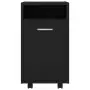 Credenza con Ruote Nera 33x38x60 cm in Truciolato