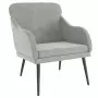 Poltrona Grigio Chiaro 63x76x80 cm Velluto