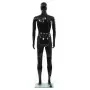 Manichino Uomo Figura Intera Base in Vetro 185 cm Nero Lucido