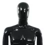 Manichino Uomo Figura Intera Base in Vetro 185 cm Nero Lucido