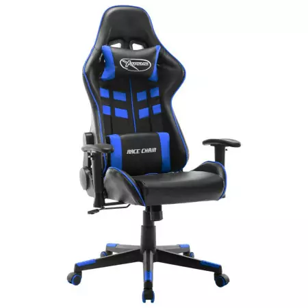 Sedia da Gaming Blu e Nera in Similpelle