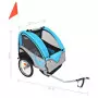 Rimorchio da Bici per Bambini Grigio e Blu 30 kg