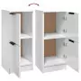 Credenze 2 pz Bianco Lucido 30x30x70 cm in Legno Multistrato