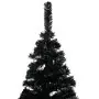 Set Albero Natale Artificiale con LED e Palline Nero 240 cm PVC