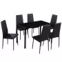 Set Tavolo da Pranzo 7 Pezzi Nero