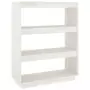 Libreria/Divisorio Bianco 80x35x103 cm Legno Massello di Pino