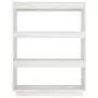 Libreria/Divisorio Bianco 80x35x103 cm Legno Massello di Pino