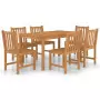 Set da Pranzo per Esterni 7 pz in Legno Massello di Teak