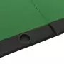 Tavolo da Poker Pieghevole 10 Giocatori Verde 206x106x75 cm