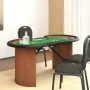 Tavolo da Poker con Vassoio Chip 10 Giocatori Verde 160x80x75cm