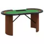 Tavolo da Poker con Vassoio Chip 10 Giocatori Verde 160x80x75cm