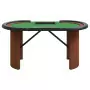 Tavolo da Poker con Vassoio Chip 10 Giocatori Verde 160x80x75cm