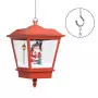 Lampada Natalizia Sospesa LED e Babbo Natale Rossa 27x27x45 cm