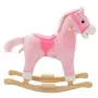 Cavallo a Dondolo Peluche 65x32x58 cm Rosa