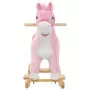 Cavallo a Dondolo Peluche 65x32x58 cm Rosa