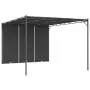 Gazebo da Giardino con Tenda Laterale 4x3x2,25 m Antracite