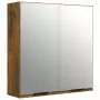 Armadietto a Specchio da Bagno Rovere Fumo 64x20x67 cm