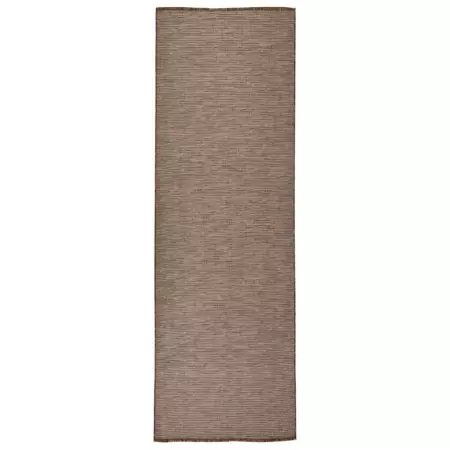 Tappeto da Esterni a Tessitura Piatta 80x250 cm Marrone