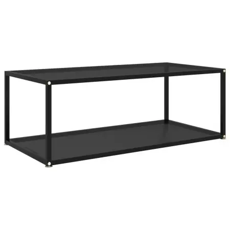 322898  Coffee Table Black 100x50x35 cm Tempered Glass