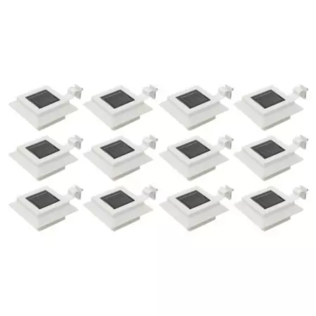 Lampade Solari da Esterni 12 pz a LED Quadrate 12 cm Bianco