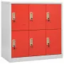 Armadietti Chiavi 5pz Grigio Chiaro Rosso 90x45x92,5cm Acciaio