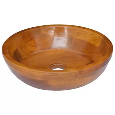 Lavabo in Legno Massello di Teak Φ40x10 cm