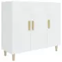 Credenza Bianca 90x34x80 cm in Legno Multistrato