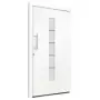 Porta d'Ingresso in Alluminio e PVC Bianco 100x210 cm