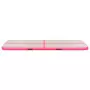 Tappetino Ginnastica Gonfiabile con Pompa 500x100x10cm PVC Rosa