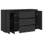 Credenza con 3 Cassetti Nera 120x41x75 cm in Truciolato