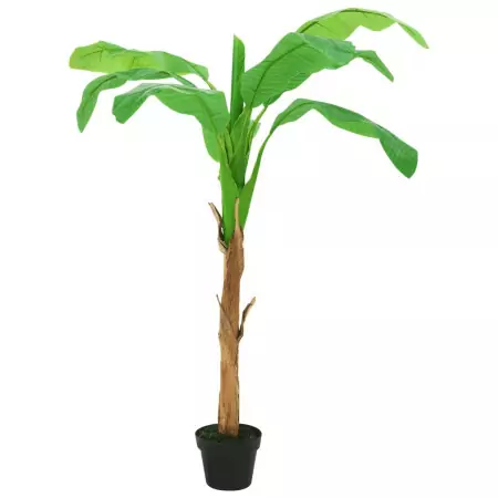 Albero di Banane Artificiale con Vaso 180 cm Verde