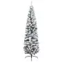 Albero di Natale Artificiale Sottile con Neve Verde 240 cm PVC