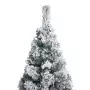 Albero di Natale Artificiale Sottile con Neve Verde 240 cm PVC