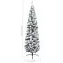 Albero di Natale Artificiale Sottile con Neve Verde 240 cm PVC