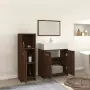 Set Mobili da Bagno 3 pz Rovere Marrone in Legno Multistrato